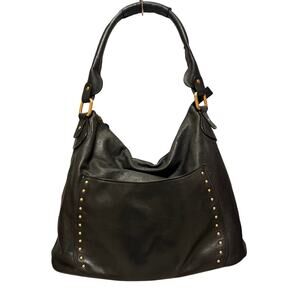 Rolf’s Black Leather Slouchy Hobo Women’s Shoulder Handbag